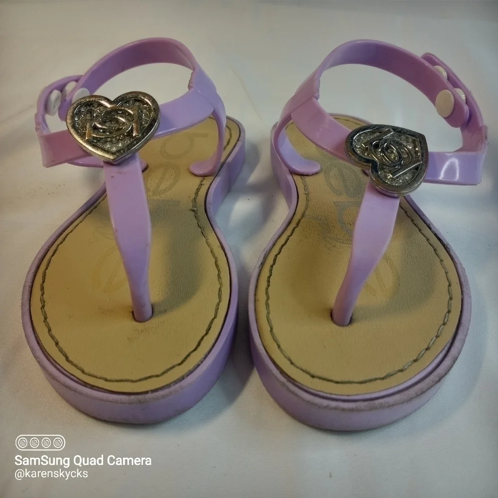 𝅺bebe Girls Lavender Sandals Kids Size 9/10